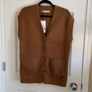 Zara brown oversized vest